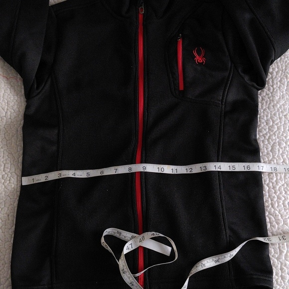 Spyder Youth Large 14/16 Full Zip Red Black Fleece Long Sleeve Sweater J… - Picture 7 of 16
